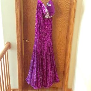 Purple Sequin Mermaid Gown
